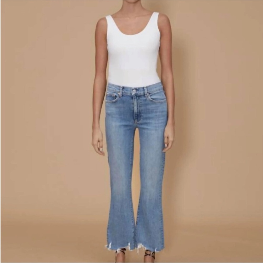 Le Jean “Bella” Crop Flare Jeans — Size 27 — Beach House Wash